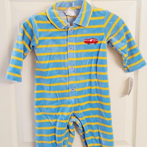Kids JUMPSUIT Fleece Racing Car NWT Designer Kids Wear Sweet Potatoes - Picture 1 of 2